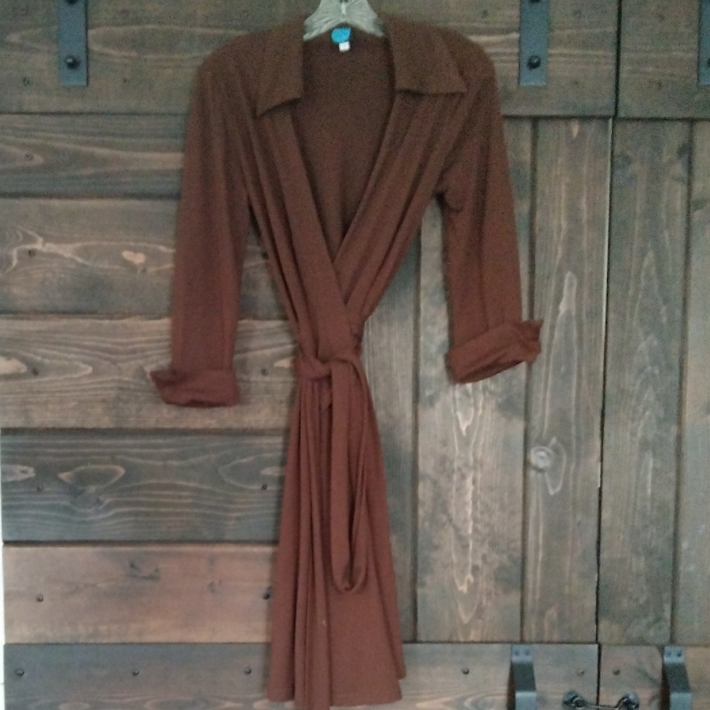 Eva Franco Rich Brown Women's Wrap Dress.